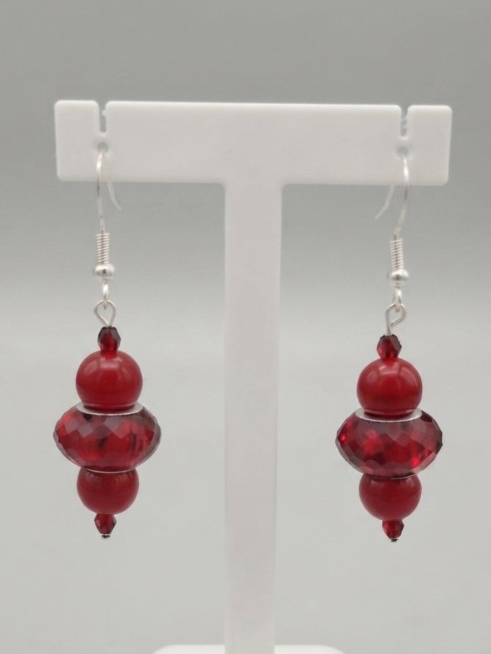 Ruby Red Dangle Earrings